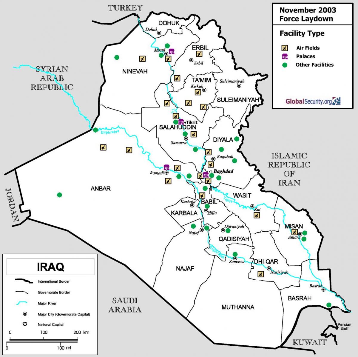 Peta Iraq lapangan terbang